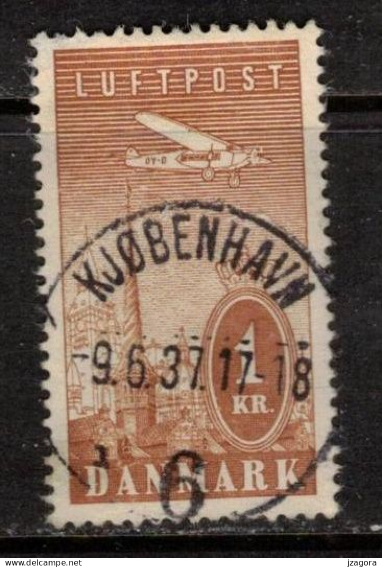 AVION AIR MAIL FLUGPOST DENMARK DANMARK DÄNEMARK  DANEMARK 1934 Mi 221  YT YV Y&T 10 - Aéreo