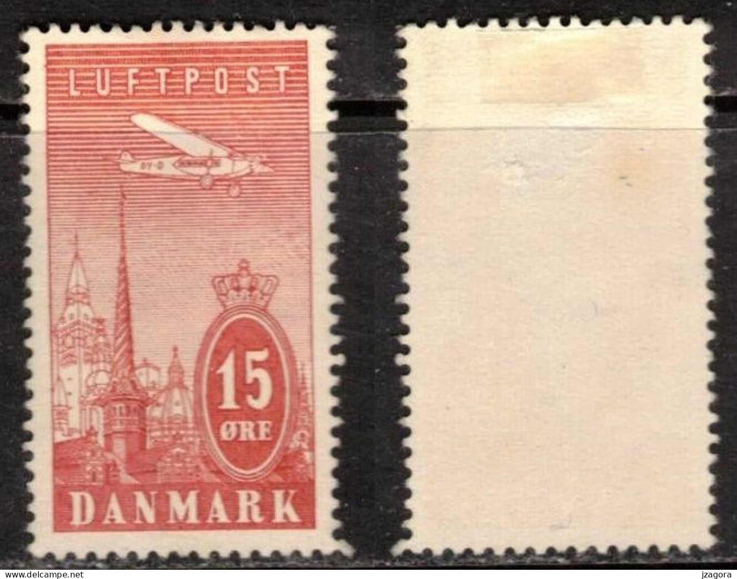 AVION AIR MAIL FLUGPOST DENMARK DANMARK DÄNEMARK  DANEMARK 1934 Mi 218  YT YV Y&T 7 MH(*) - Posta Aerea