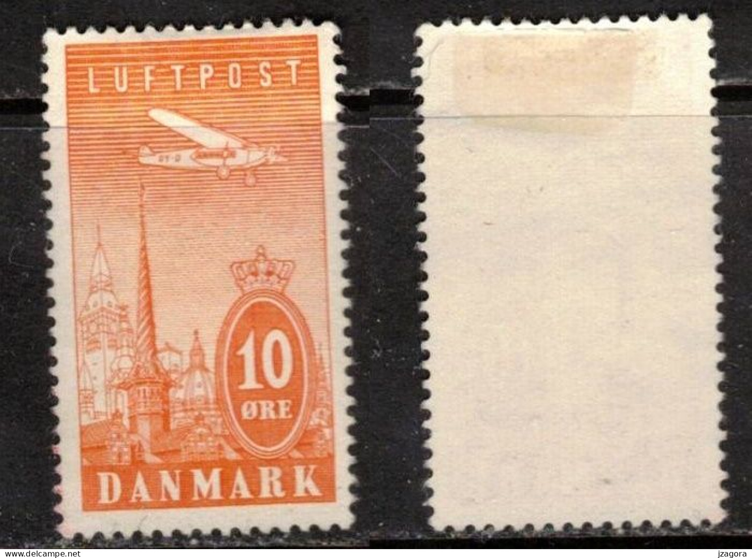 AVION AIR MAIL FLUGPOST DENMARK DANMARK DÄNEMARK  DANEMARK 1934 Mi 217  YT YV Y&T 6 MH(*) - Luchtpostzegels