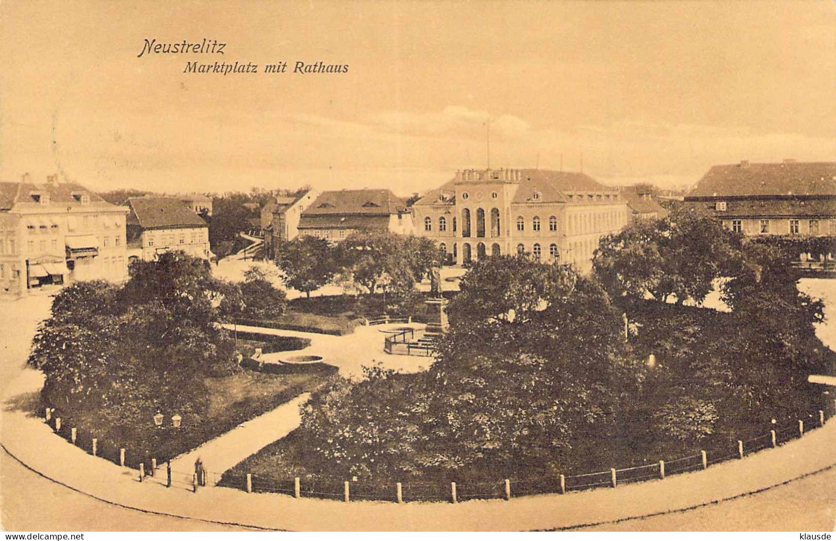 Neustrelitz - Marktplatz Mit Rathaus Gel.1908 - Neustrelitz