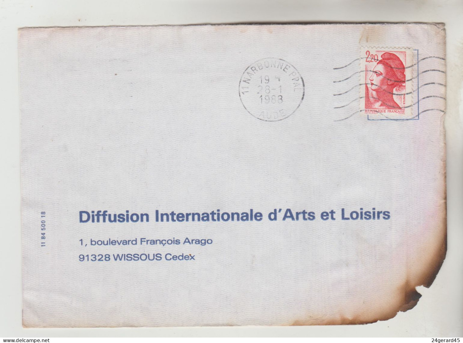 2 LETTRES FRANCE ACCIDENTEES SUITE ACCIDENT AEROPOSTALE DU 29/01/1988 AVEC GRIFFE 3 LIGNES  1° SANS MARQUE POUR LA 2ème - Cartas Accidentadas