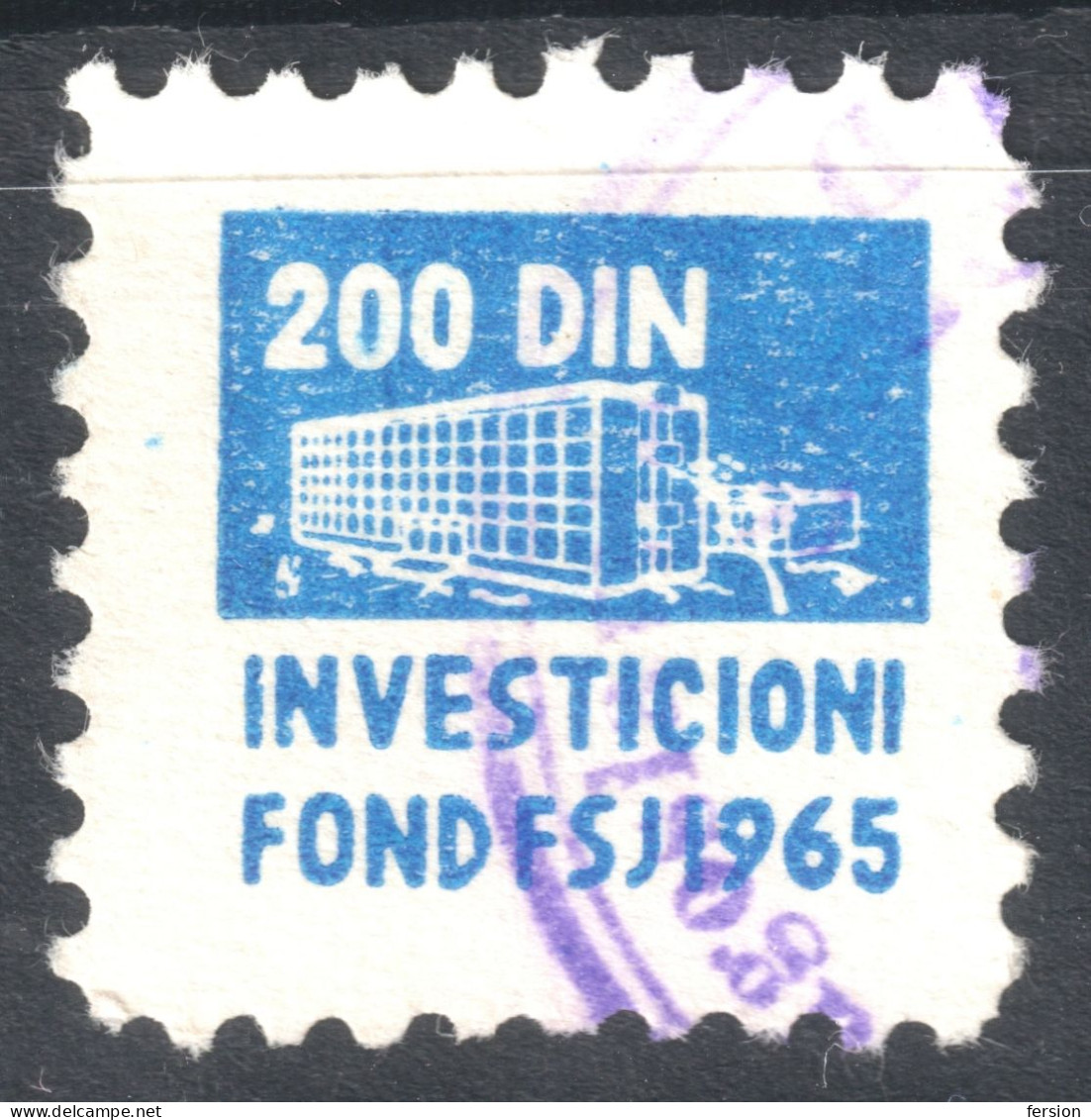 Yugoslavia 1965 HOTEL Tourism TOURIST Association FOUNDATION FSJ Tax Member LABEL CINDERELLA VIGNETTE Ferijalni Savez - Officials