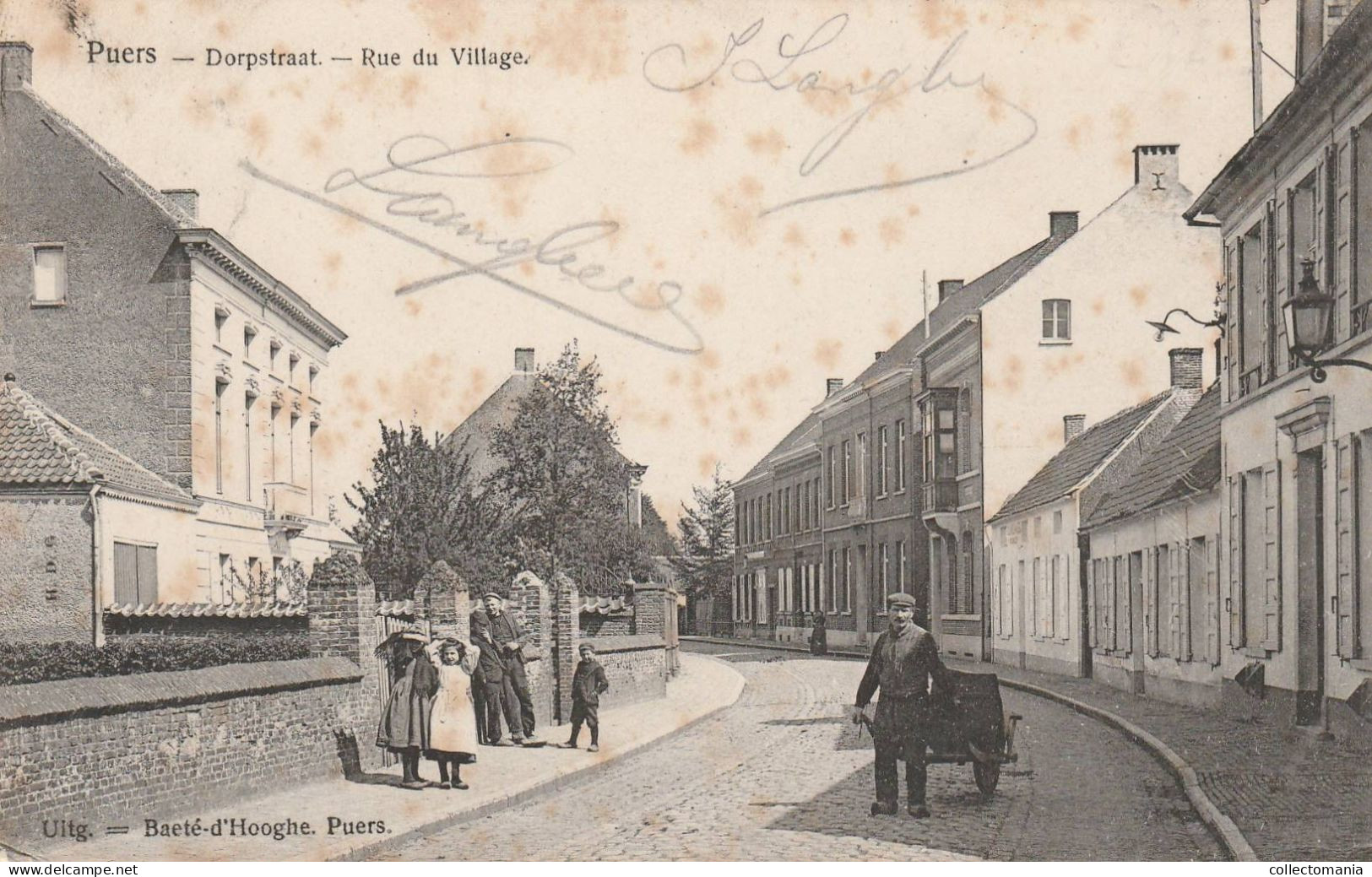 3 Oude Postkaarten Puers Puurs Calfort Kalfort  Dorpstraat  Dorp 1907 - Puurs