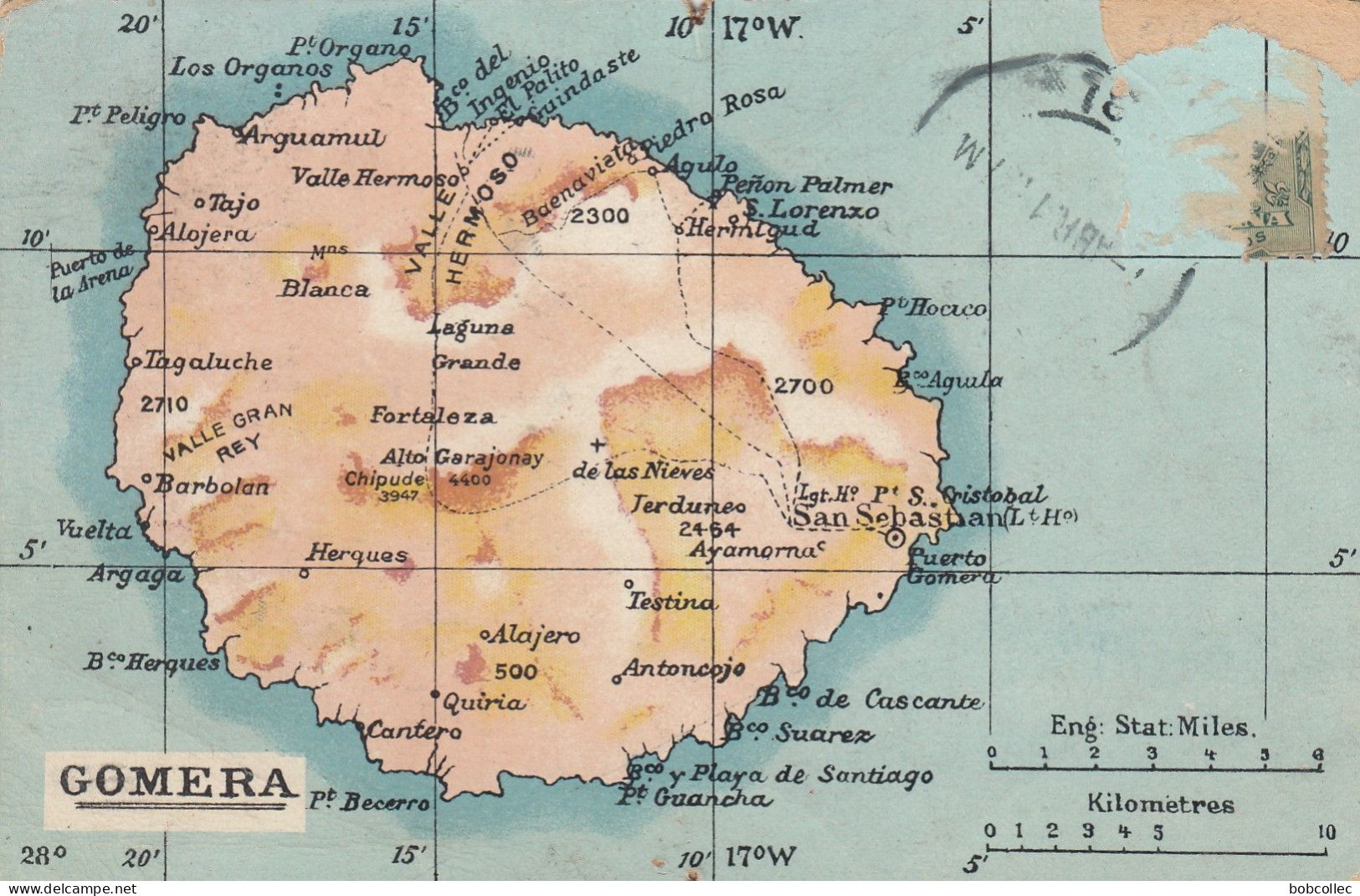 GOMERA (Islas Canarias): Carte Géographique - Gomera