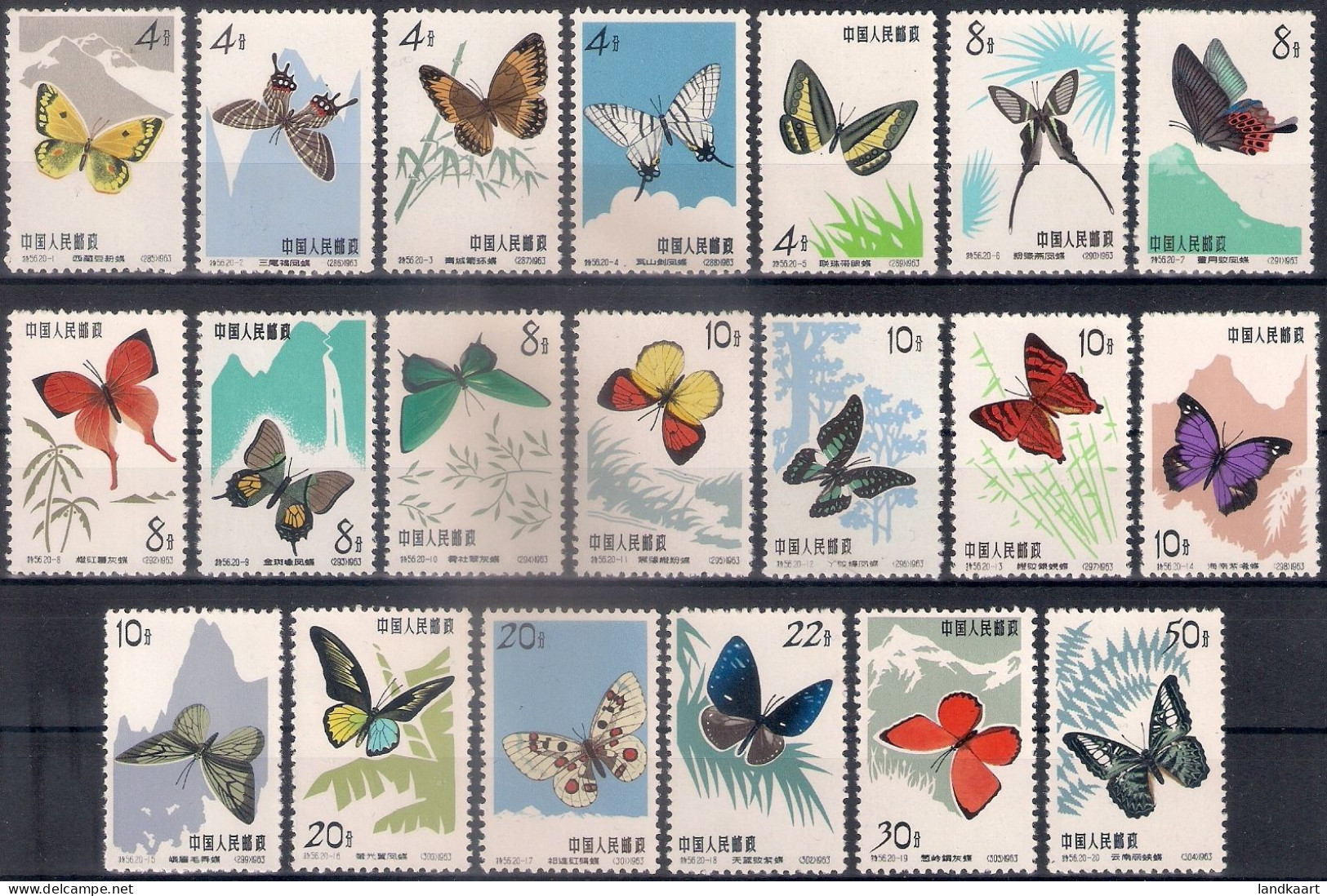 China 1963, Michel Nr 689-98, 726-35, MNH - Ungebraucht