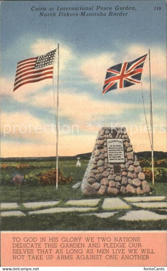 11688638 North_Dakota_US-State Cairn At International Peace Garden Flag - Sonstige & Ohne Zuordnung