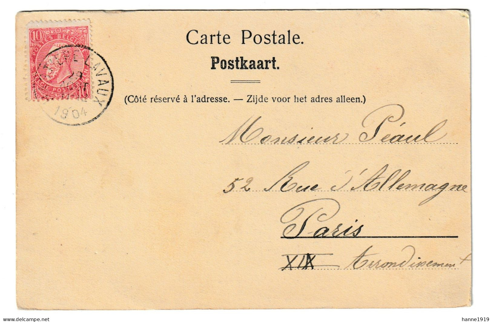 Hastière La Pointe De Tahaut Cachet 1904 Hastiere Lavaux Htje - Hastière