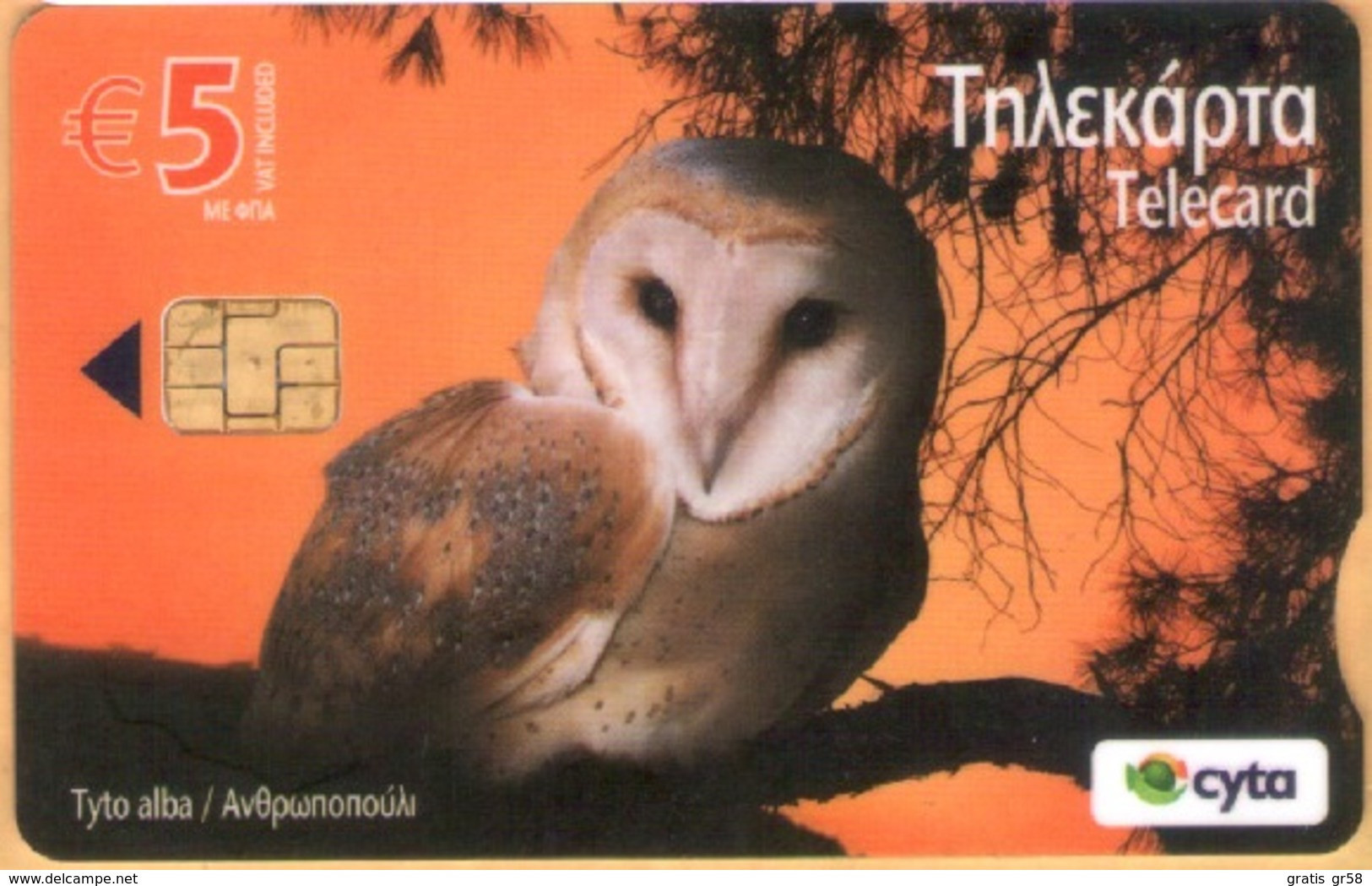 Cyprus - 0509 CY, Tydo Alba (Owl), Bird, 5 £, 20.000ex, 5/09, Used - Zypern