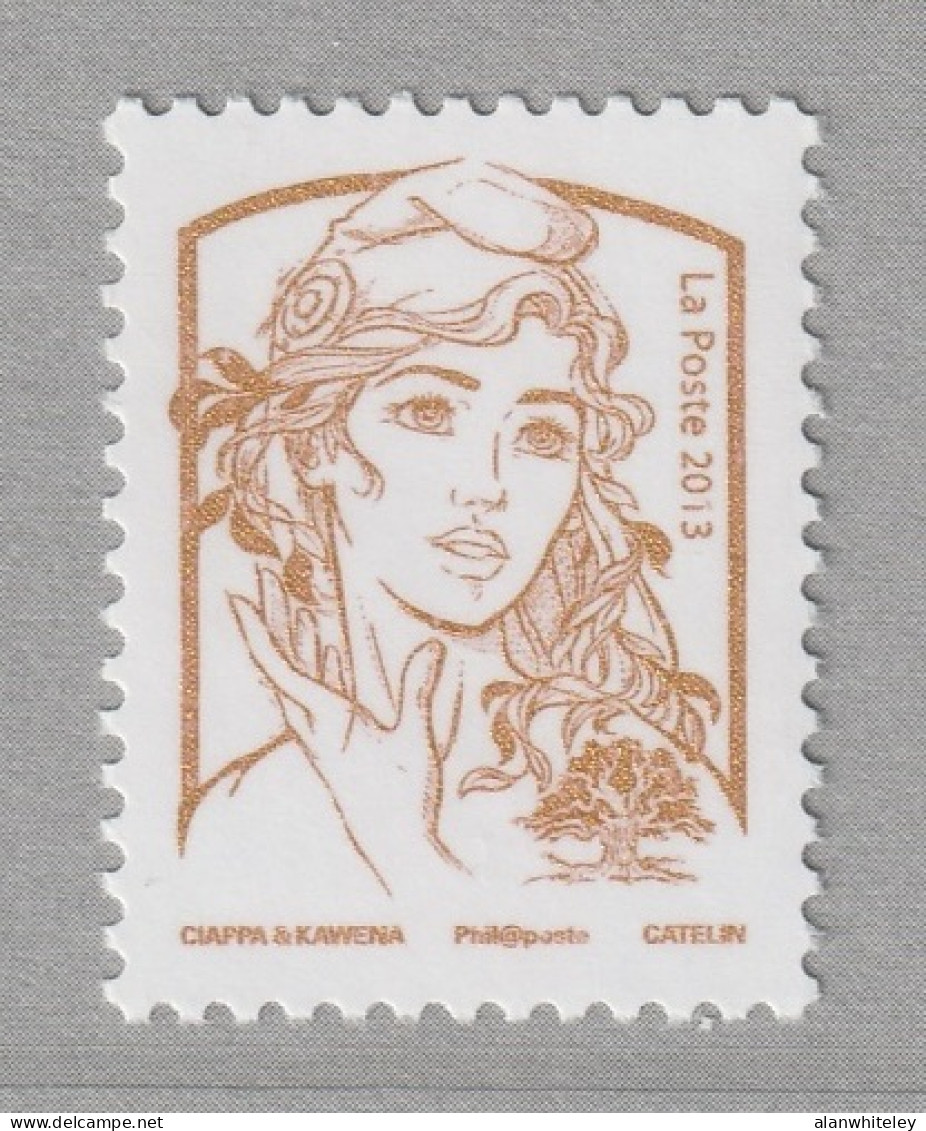 FRANCE 2014 Definitive / Marianne De Ciappa-Kawena / Gold Embossing : Single Stamp UM/MNH - 2013-2018 Marianne (Ciappa-Kawena)