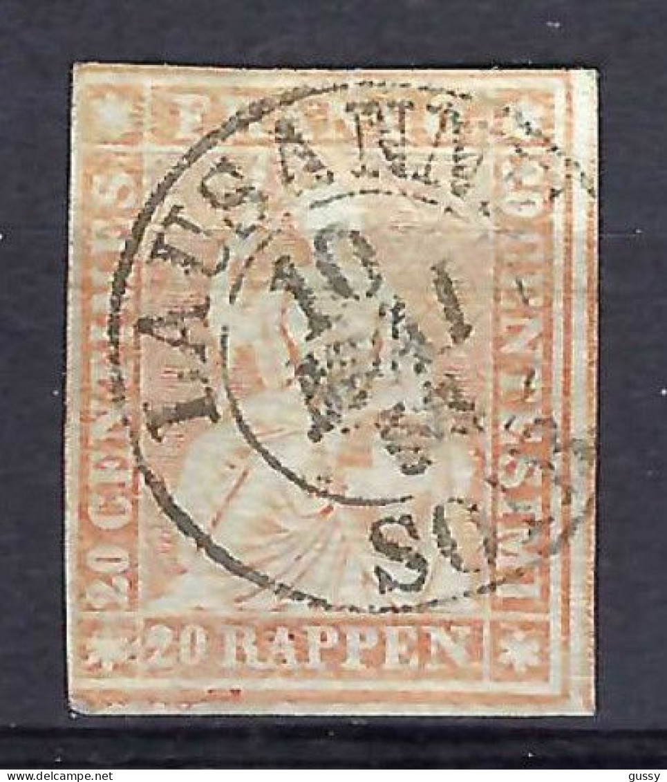 SUISSE Ca.1858:  Le ZNr. 25G Sup. Obl. CAD "Lausanne", Forte Cote - Used Stamps