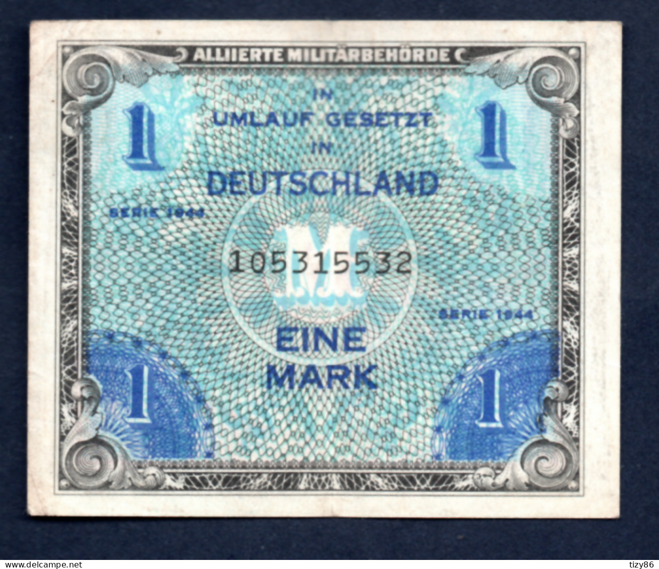 Banconota Germania 1 Mark - Serie 1944 - Segunda Guerra Mundial