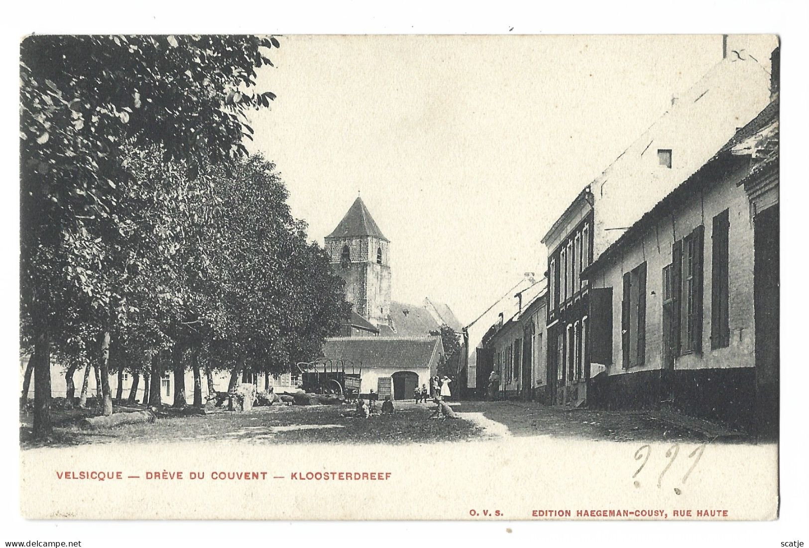 Velsicque   -   Drève Du Couvent   -   Kloosterdreef    -   1912   Naar   Liège - Zottegem