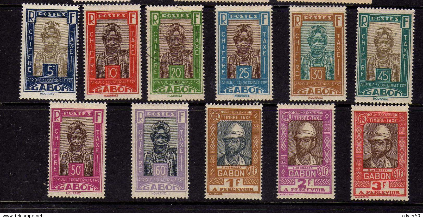 Gabon  (1930) - Timbres-Taxe - Neufs*/ MH - Un Ex Oblit - Timbres-taxe