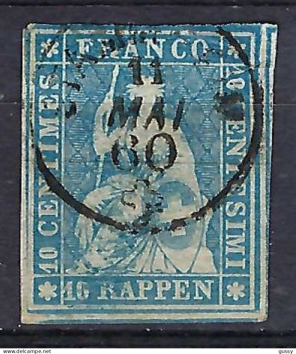 SUISSE Ca.1860:  Le ZNr. 22G Obl. CAD, 4 M., Aminci - Gebraucht