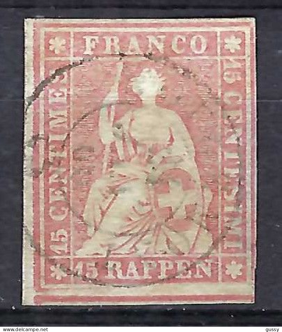 SUISSE Ca.1860:  Le ZNr. 24G Obl. CAD, 4 M., Petit Aminci E - Used Stamps