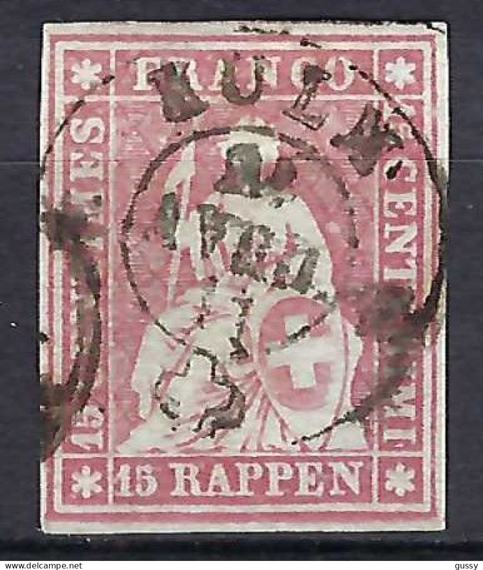 SUISSE Ca.1861:  Le ZNr. 24G B Obl. CAD "KULM", 4 M. - Usati