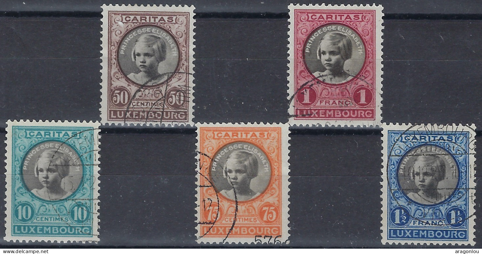 Luxembourg - Luxemburg - Timbres  1927  Série    Princesse  Elisabeth    Caritas °   VC.34,- - Used Stamps