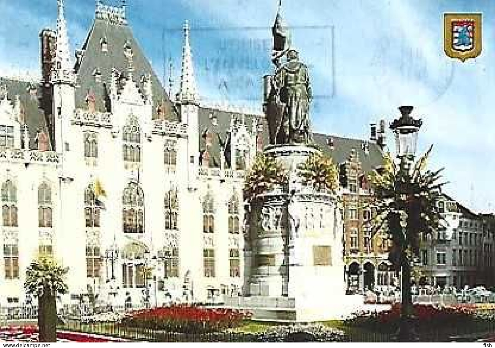 Belgium & Marcofila, Brugge, Marktplein, Market Square, Provincial Government House, Plouénan France 1995 (886) - Cartas & Documentos