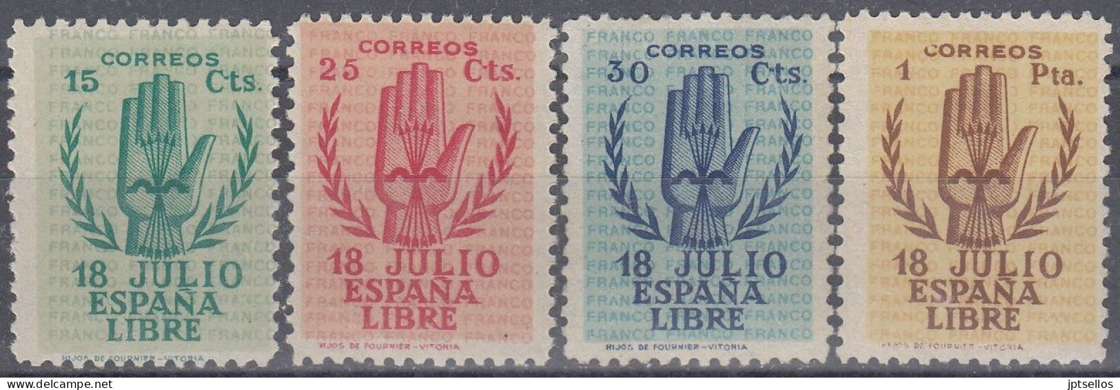 ESPAÑA 1938 Nº 851/854 NUEVO,SIN FIJASELLOS ( BUEN CENTRAJE ) - Unused Stamps