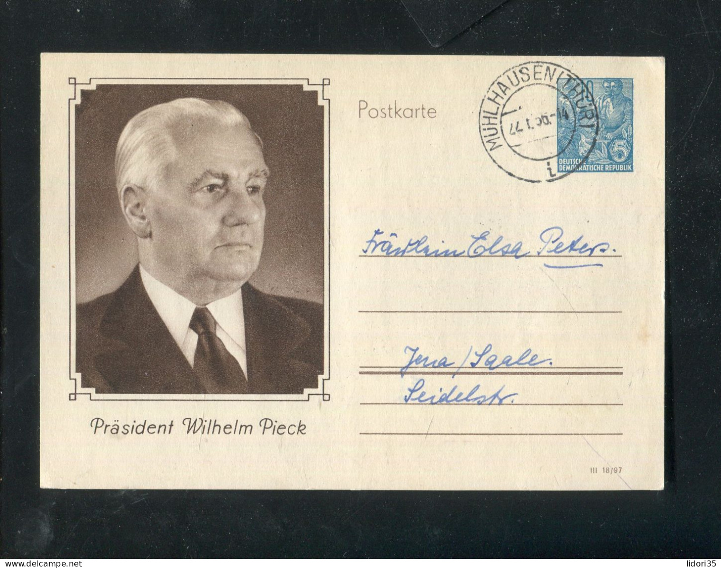 "DDR" 1956, Sonderpostkarte Mi. P 67 Stegstempel "MUEHLHAUSEN" (5408) - Postkarten - Gebraucht