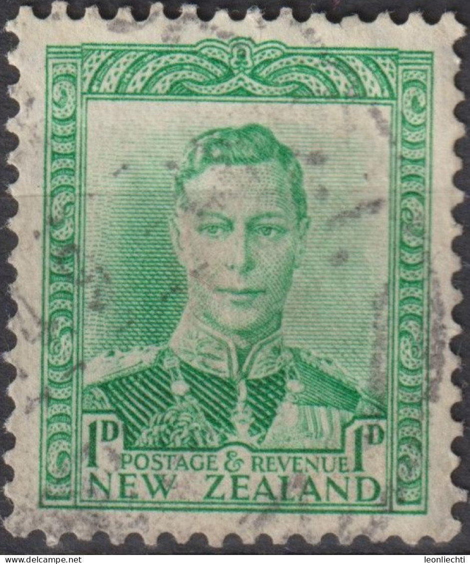 1941 Neuseeland ° Mi:NZ 239, Sn:NZ 227A, Yt:NZ 238A, King George VI - 1d - Usati