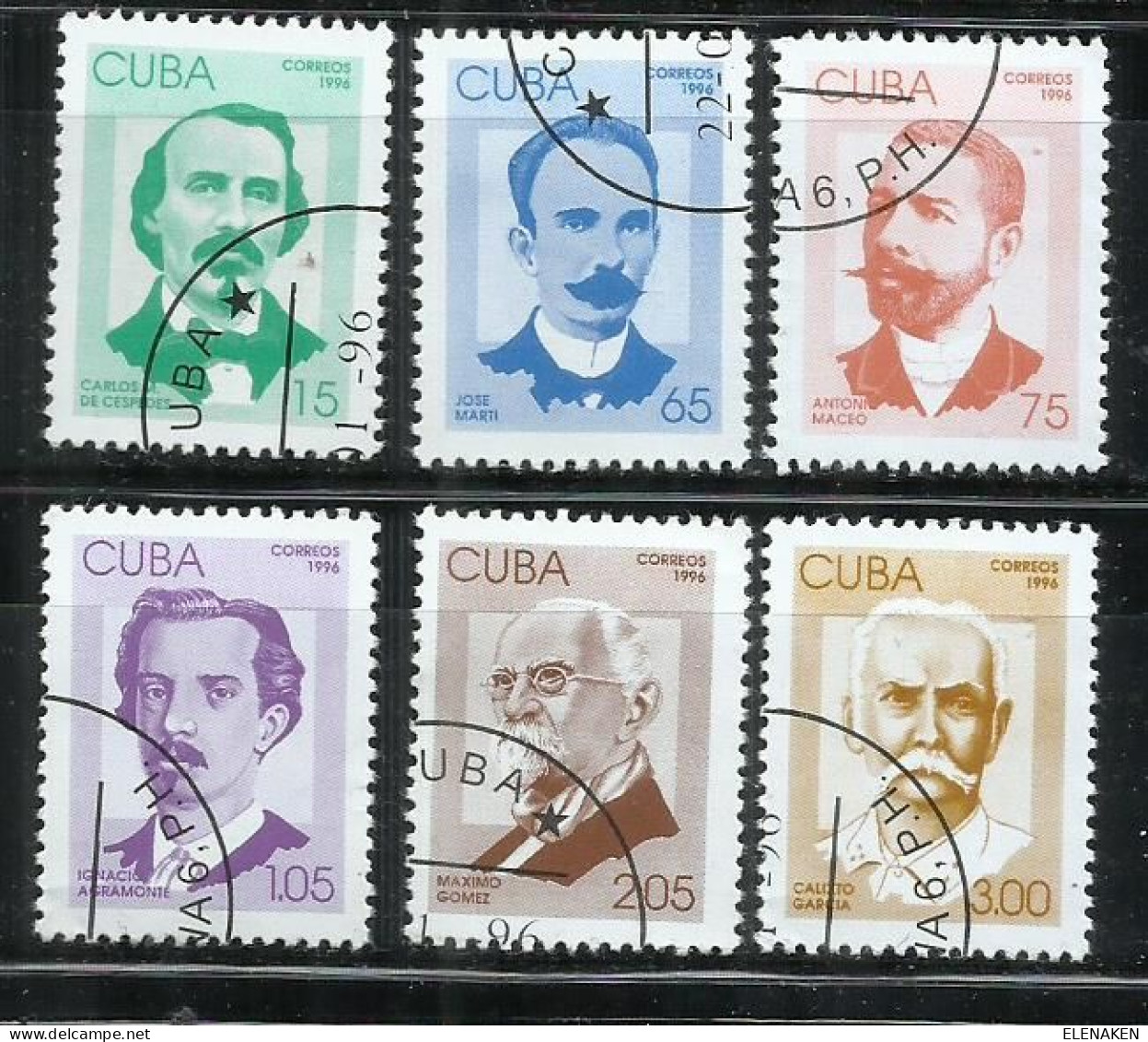 8530I-SERIE COMPLETA CUBA PATRIOTAS CUBANOS 1996 Nº 3504/3509 VALOR 12,00€ - Used Stamps