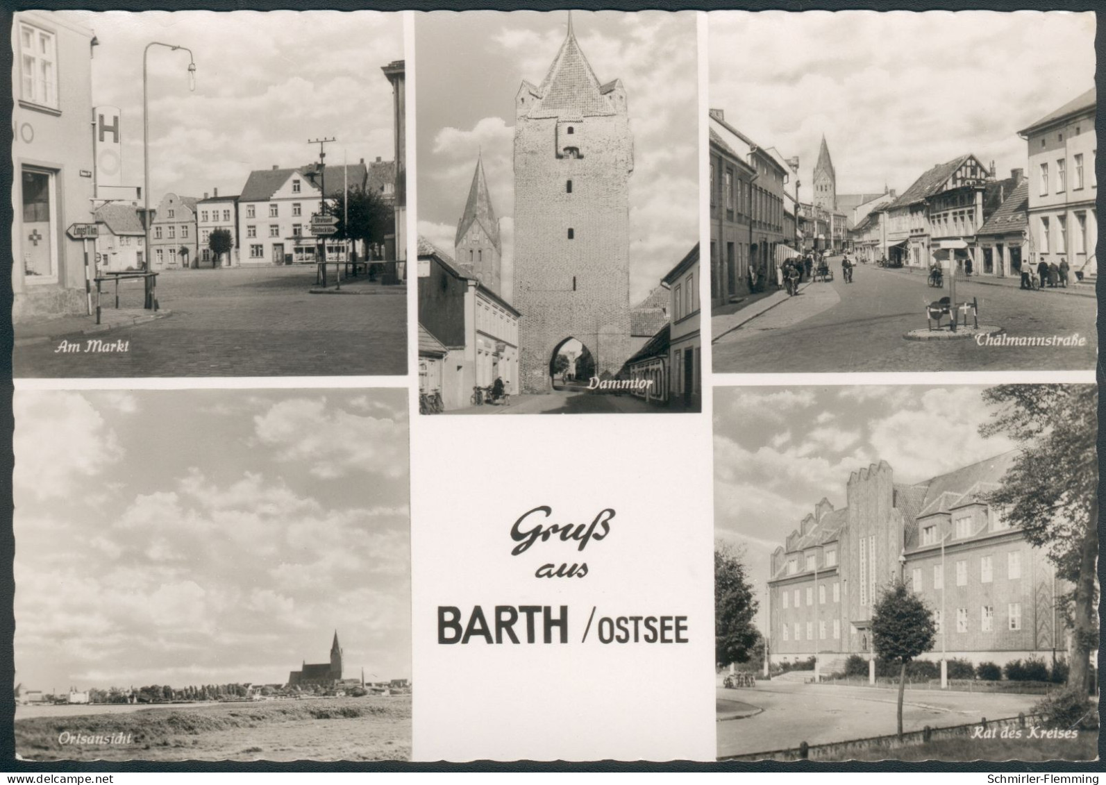 Gruß Aus Barth/Ostsee -mit 5 Ansichten 1958 S/w, Ungelaufen, II RARE - Barth