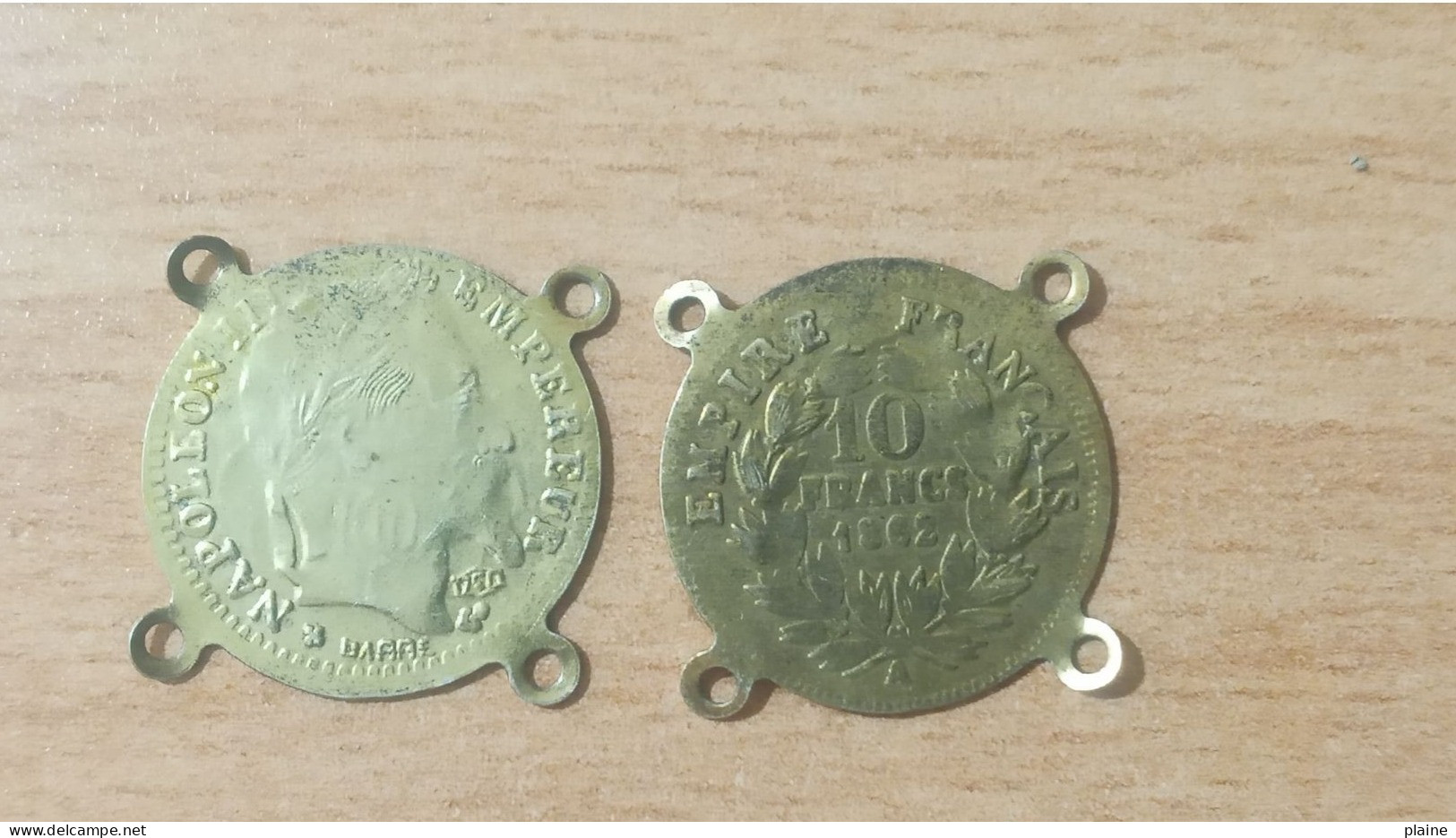 02 PIECES EN CUIVRES DE 10 FRANCS DE L'EMPIRE FRANCAIS-EMPEREUR NAPOLEON III-1862 - 10 Francs (or)
