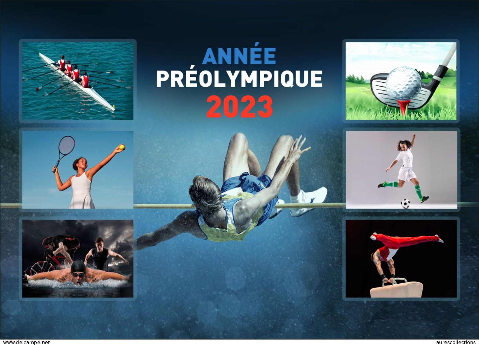 NIGER 2023 - STATIONERY CARD - OLYMPIC GAMES 2024 - ROWING TENNIS TRIATHLON GOLF FOOTBALL GYMNASTICS AVIRON CYCLING - Summer 2024: Paris