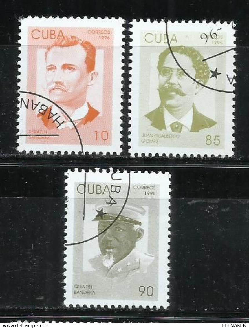 8538B-SERIE COMPLETA CUBA PATRIOTAS CUBANOS 1996 Nº 3539/3541 - Gebruikt