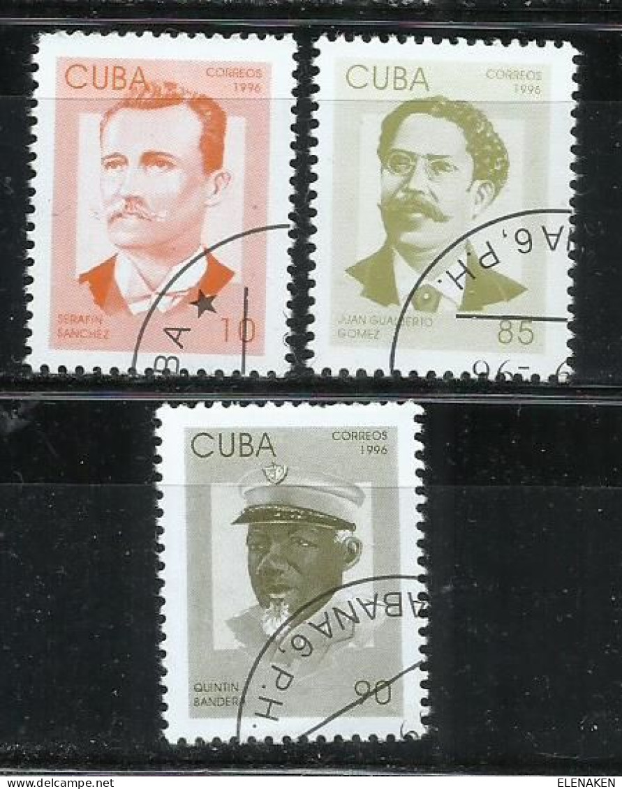 8538D-SERIE COMPLETA CUBA PATRIOTAS CUBANOS 1996 Nº 3539/3541 - Usati