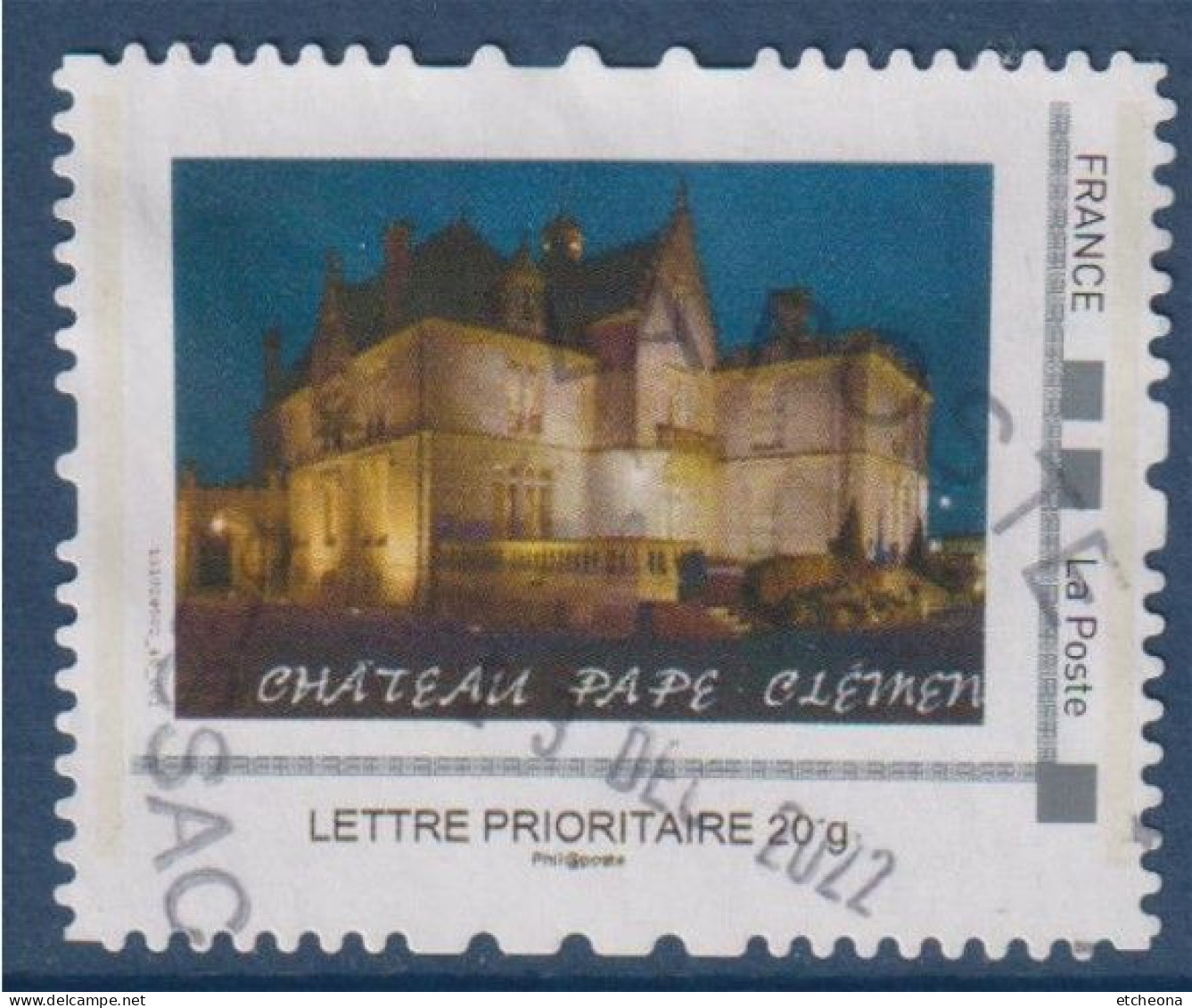Château Pape Clément Pessac 10ème Salon Philatélique TVP LP 20g Le Château La Nuit Oblitéré Cadre MonTimbraMoi - Gebraucht