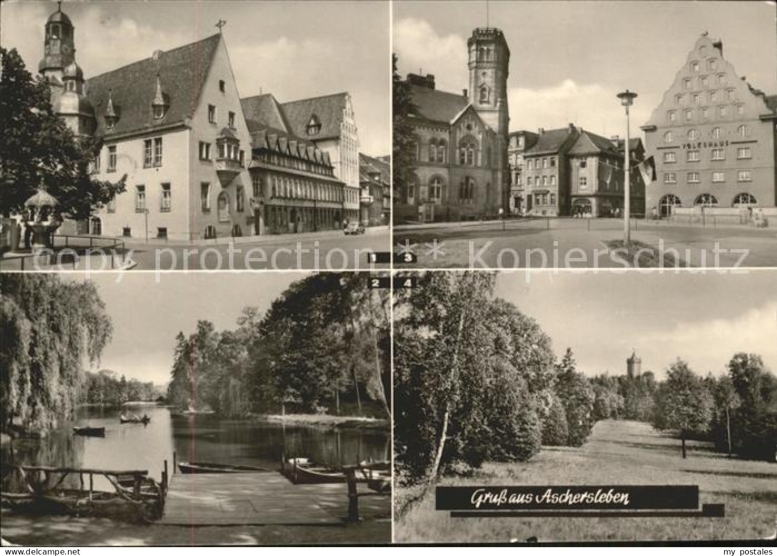 41604926 Aschersleben Rathaus Gondelteich Volkshaus Westdorfer Warte Ascherslebe - Aschersleben