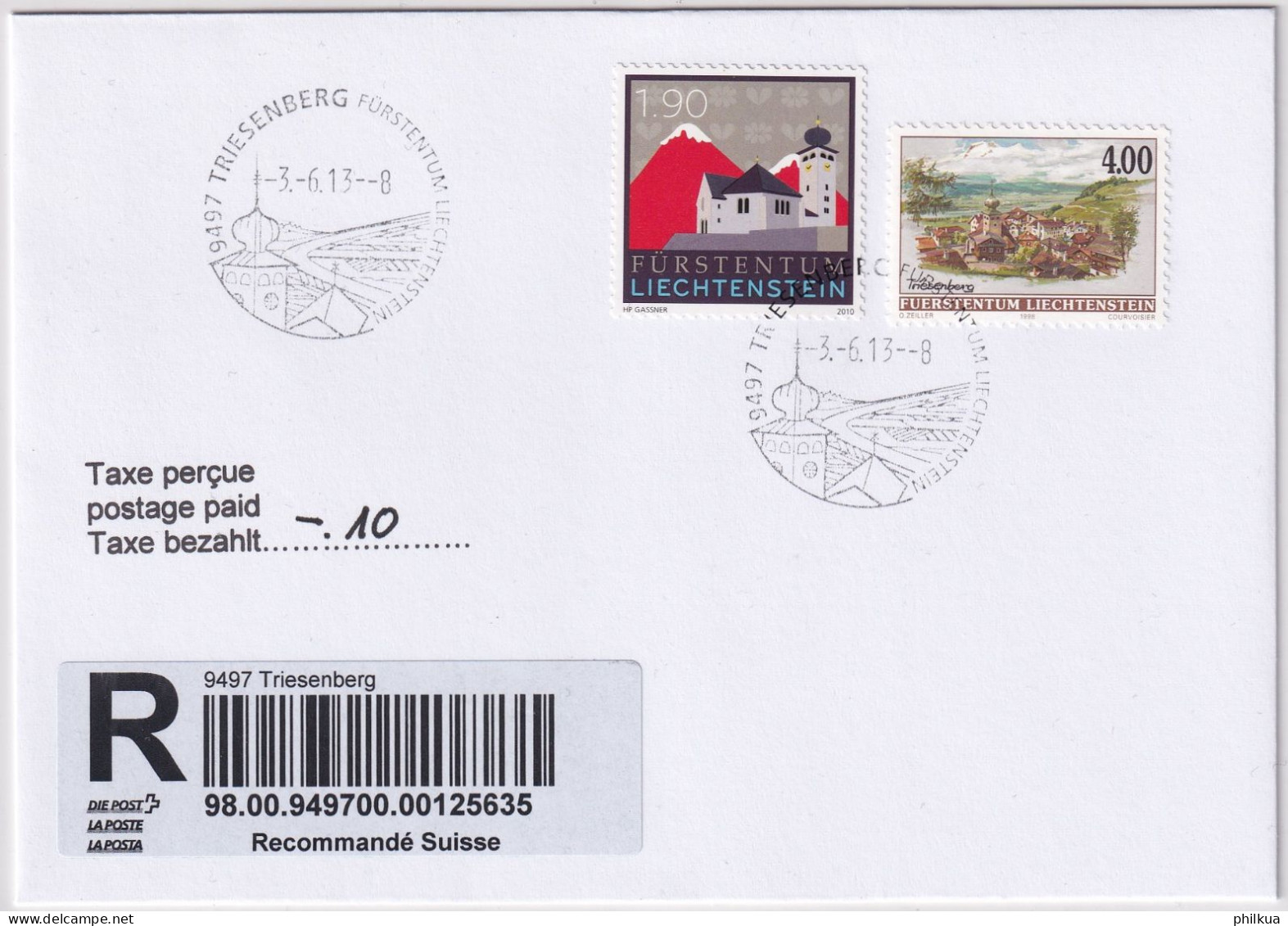 MiNr. 1232, 1573 Liechtenstein Auf R-Brief Mit Ortswerbestempel Von TRIESENBERG - Storia Postale