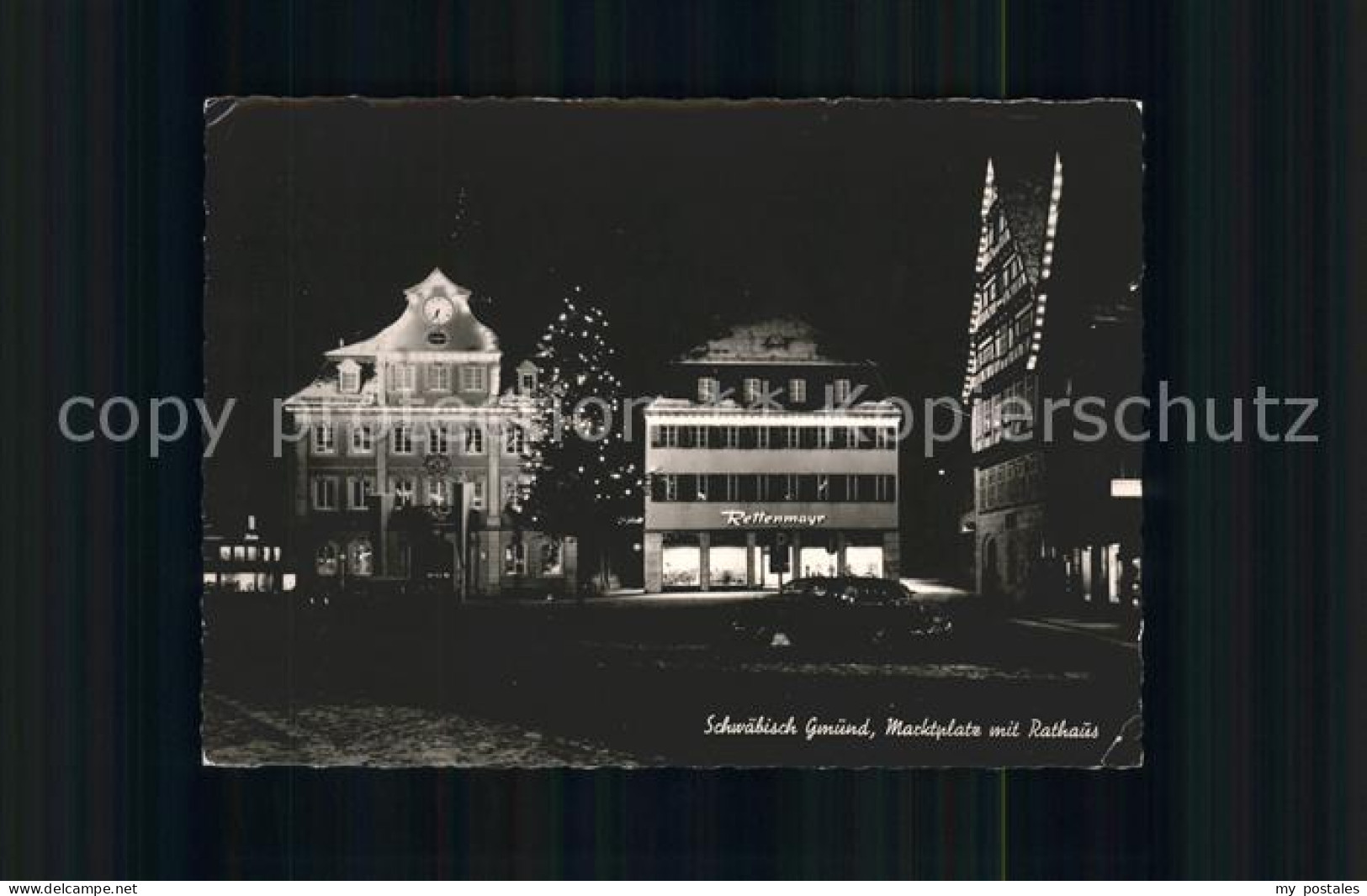 41603334 Schwaebisch Gmuend Marktplatz Mit Rathaus Bei Nacht Schwaebisch Gmuend - Schwaebisch Gmünd