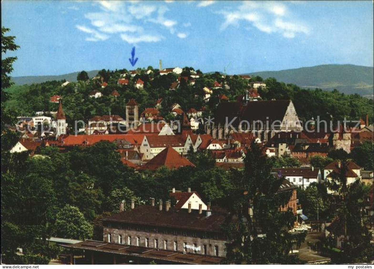 41603324 Schwaebisch Gmuend Hauptbahnhof Johanneskirche Koenigsturm Fuenfknopftu - Schwaebisch Gmünd