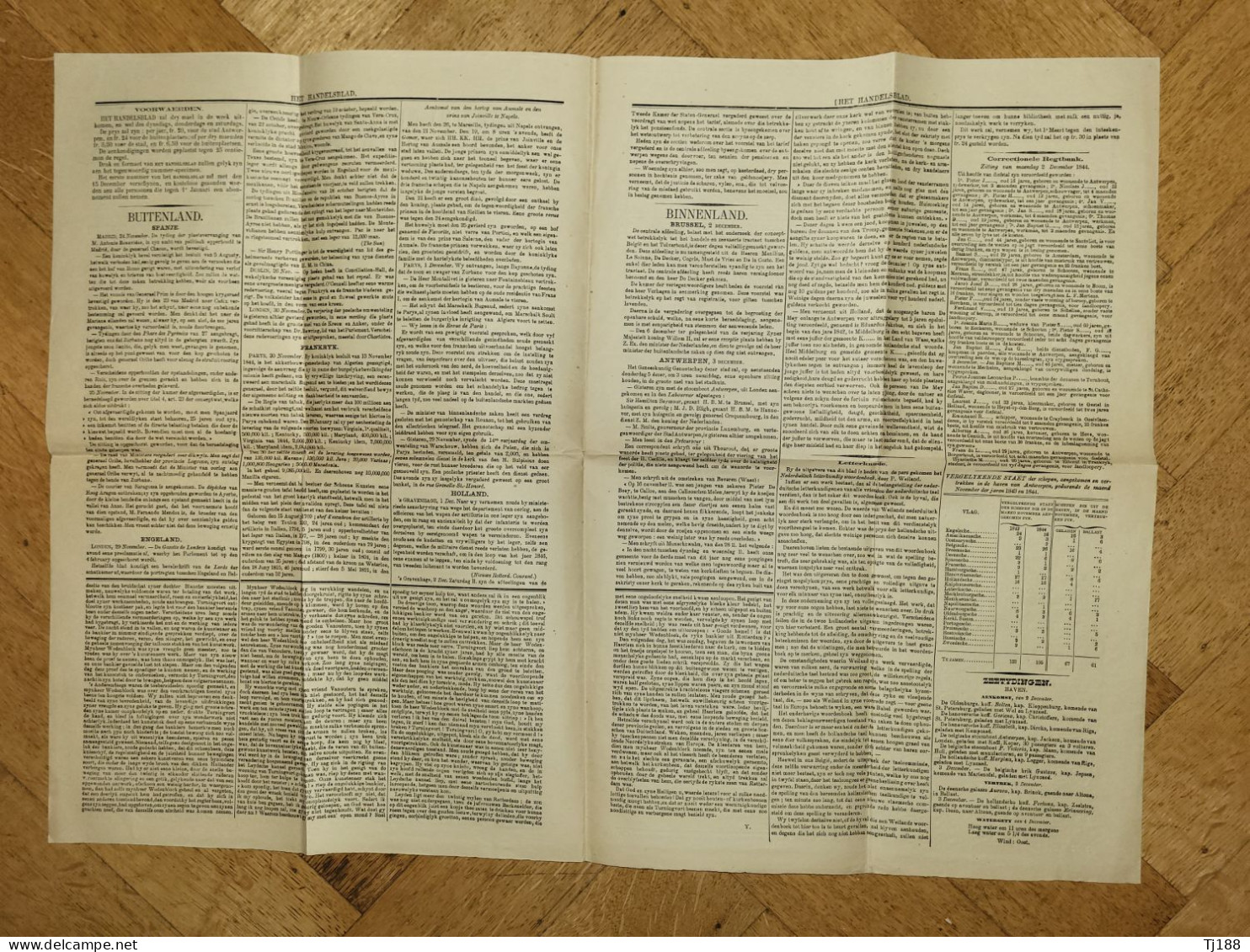 Het Handelsblad Der Stad En Provincie Antwerpen 4 December 1844 - General Issues