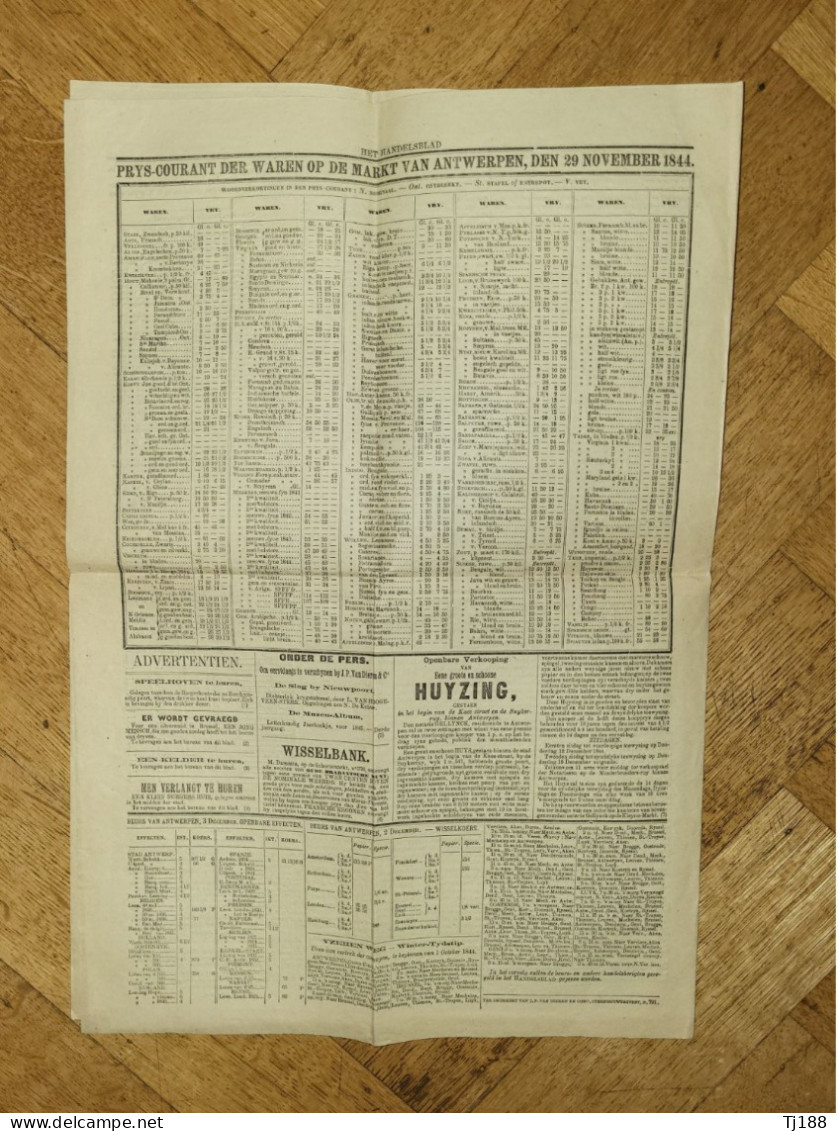 Het Handelsblad Der Stad En Provincie Antwerpen 4 December 1844 - Algemene Informatie
