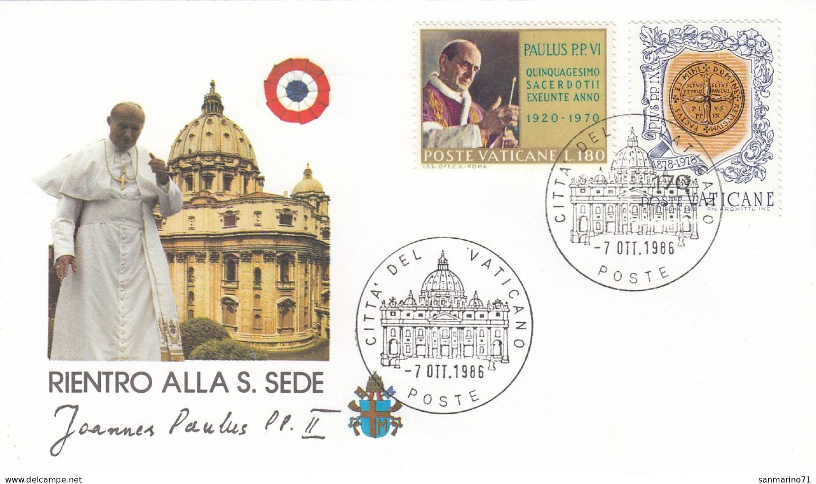 VATICAN Cover 1-44,popes Travel 1986 - Covers & Documents