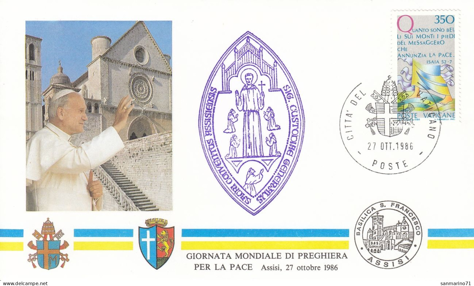 VATICAN Cover 1-47,popes Travel 1986 - Storia Postale