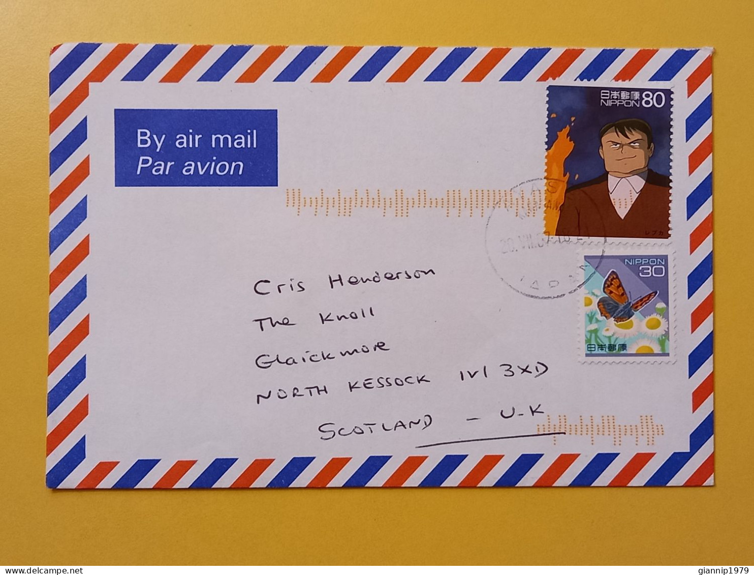 1997 BUSTA COVER AIR MAIL GIAPPONE JAPAN NIPPON BOLLO CARTOONS OBLITERE'  FOR ENGLAND - Lettres & Documents