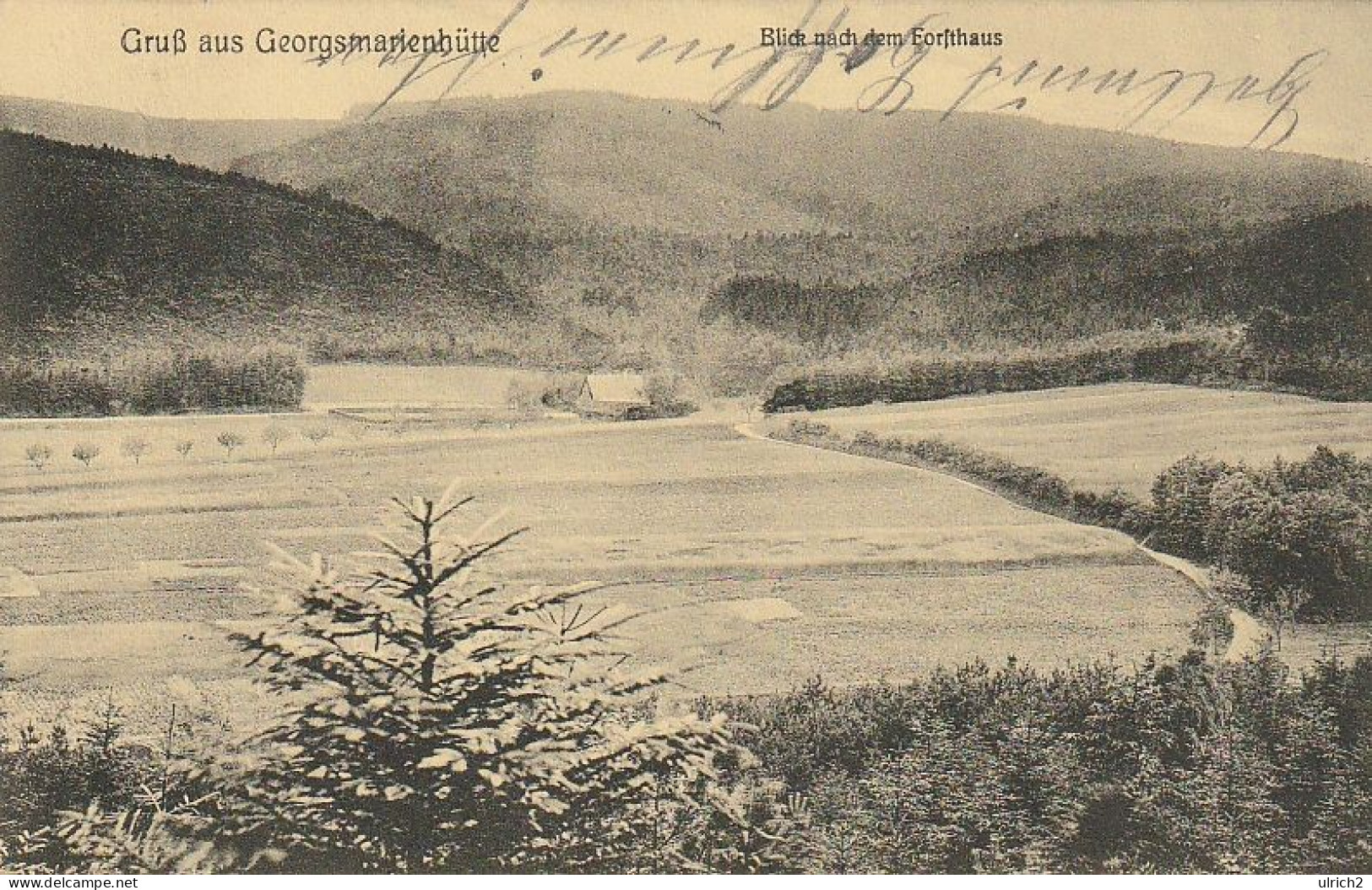 AK Gruss Aus Georgsmarienhütte - Blick Nach Dem Forsthaus - Bahnpost Osnabrück-Bielfeld - 1910 (66728) - Georgsmarienhütte