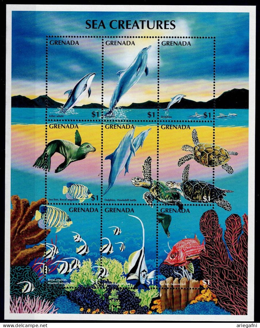 GRENADA 1996 SEA CREATURES MI No 3323-31 MNH VF!! - Dolphins