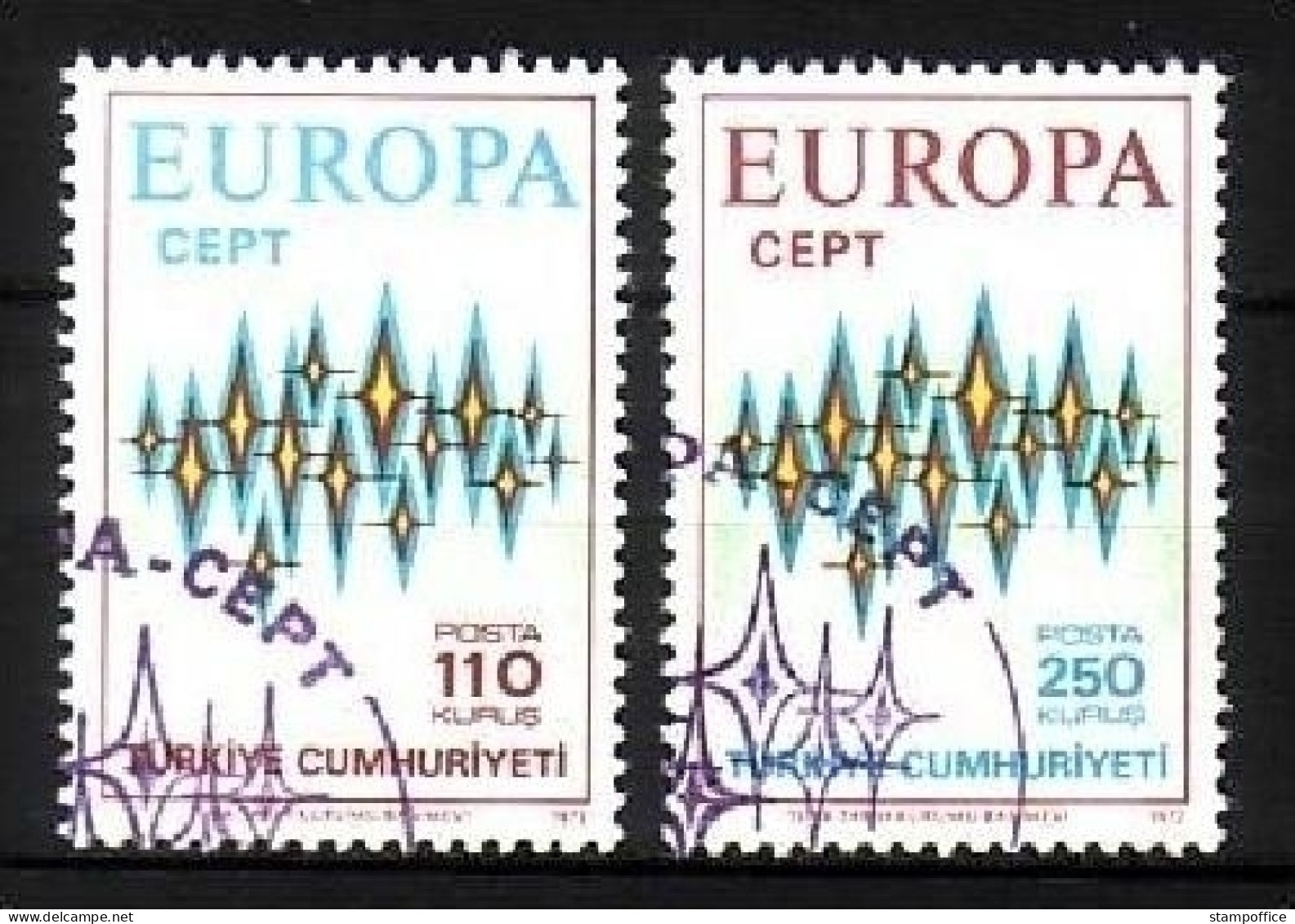 TÜRKEI MI-NR. 2253-2254 O EUROPA 1972 - STERNE - 1972