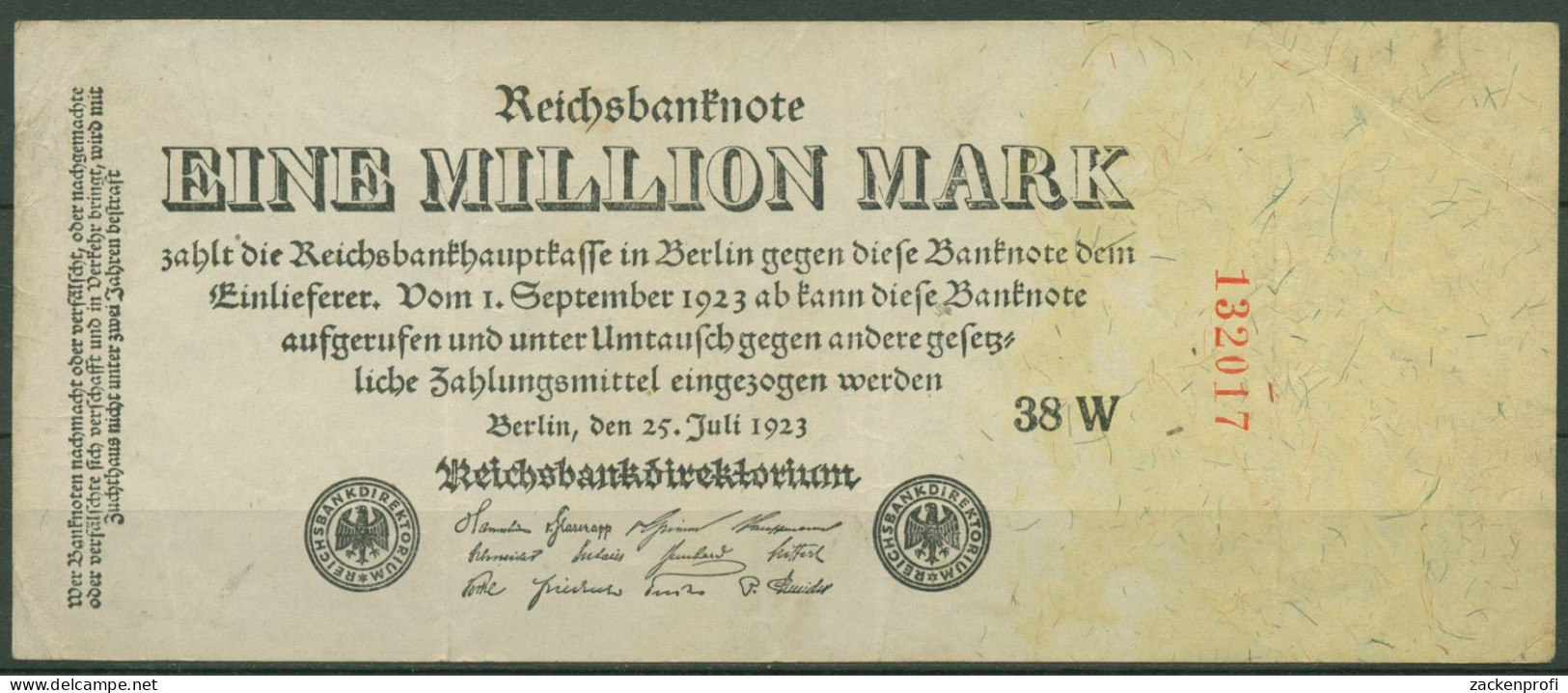 Dt. Reich 1 Million Mark 1923, DEU-104b, Gebraucht (K1317) - 1 Million Mark
