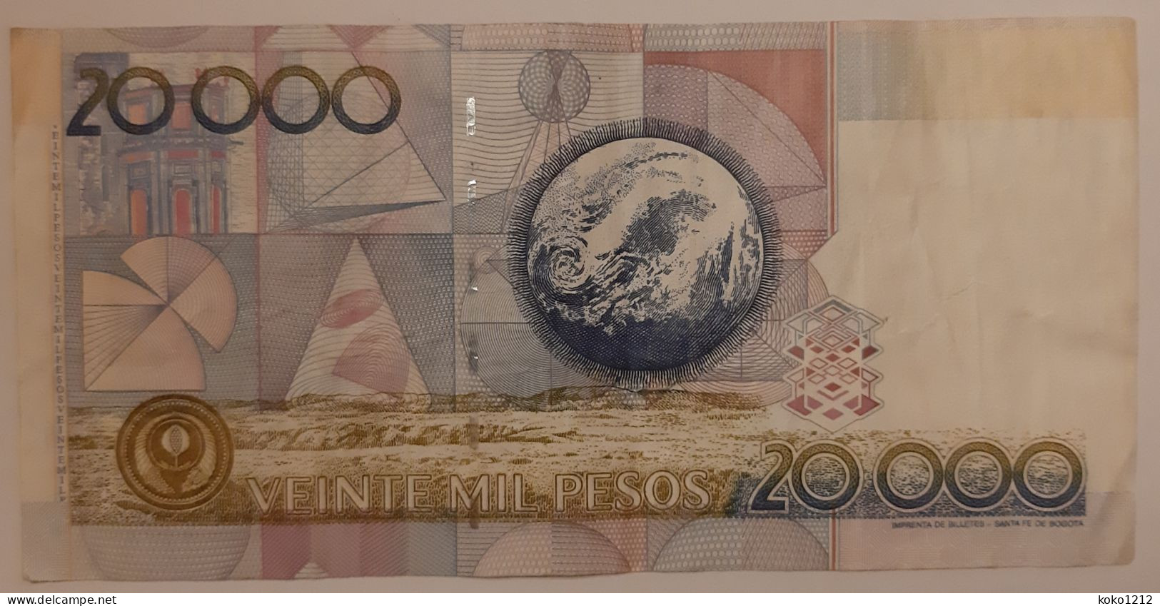 Colombia 20000 Pesos 23/7/1996 P448a VF - Kolumbien