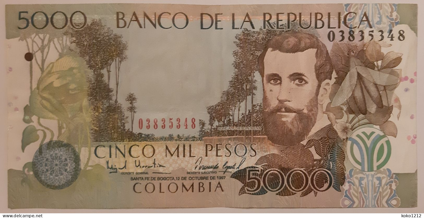 Colombia 5000 Pesos 12/10/1997 P447a VF+ - Colombia