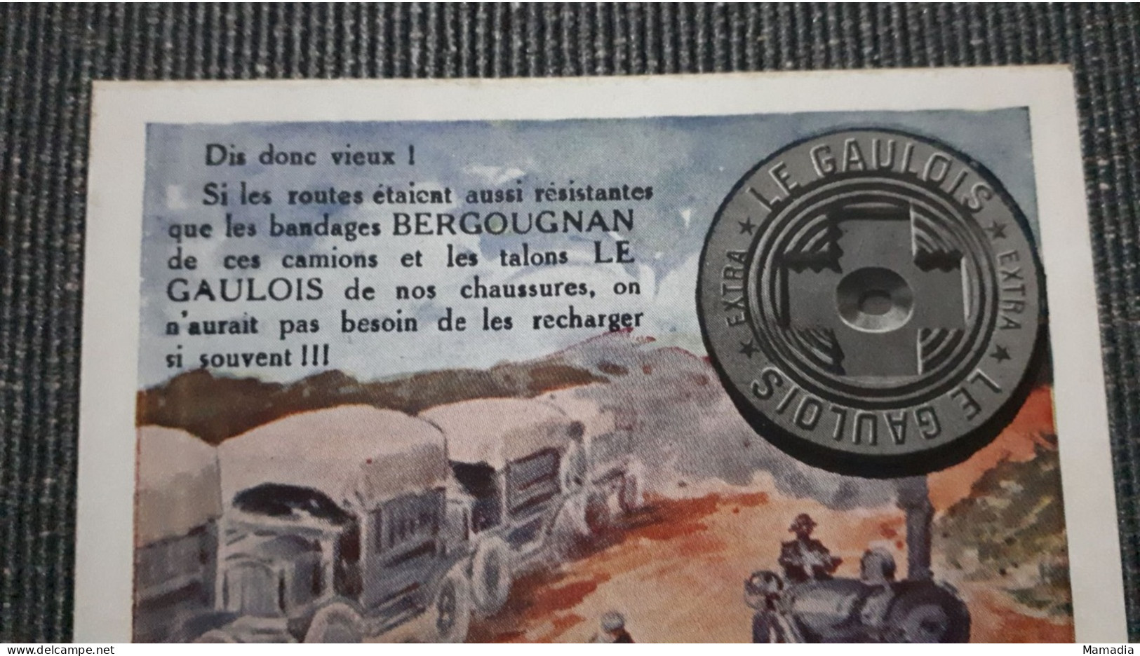 CARTE PUBLICITAIRE CAOUTCHOUC BANDAGES ETS BERGOUGNAN TALON LE GAULOIS  T. SALA - Advertising