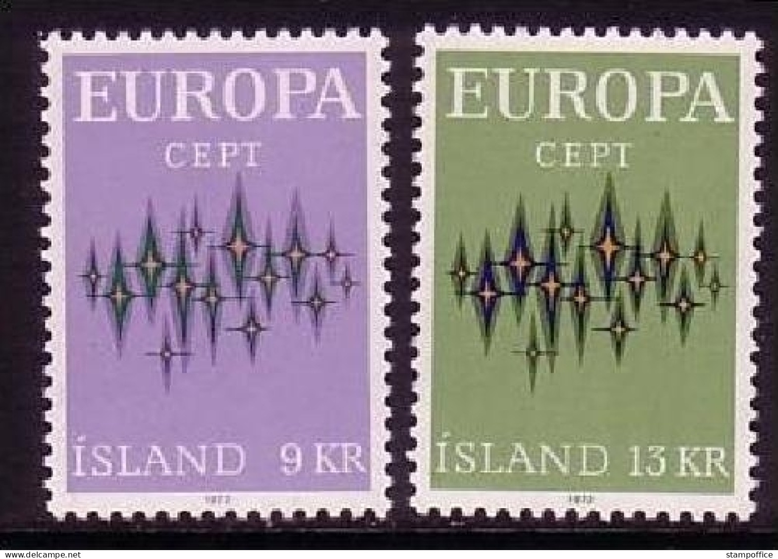 ISLAND MI-NR. 461-462 POSTFRISCH EUROPA 1972 STERNE - 1972