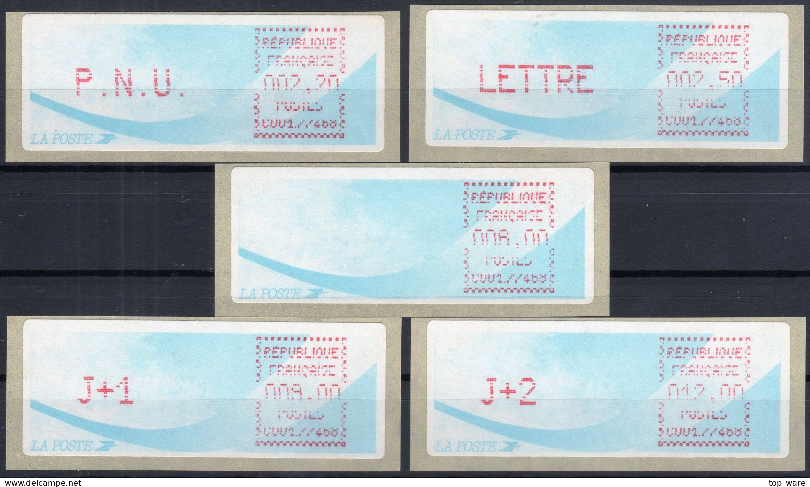 Frankreich France ATM Stamps LSA C001.77468 Torcy / Michel 9.11 B / Serie ZS7 ** / Distributeurs Automatenmarken - 1988 « Comète »